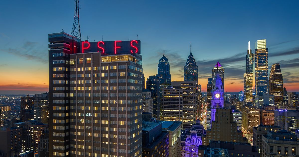 Loews Philadelphia Hotel at night